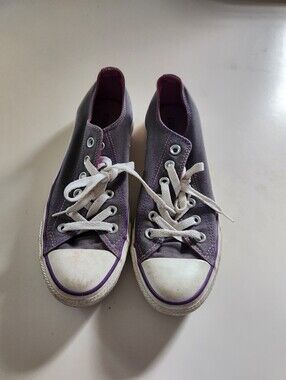 Unisex Classic Low-Top Converse All Stats in Purple/Grey